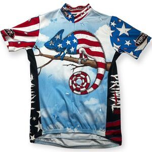 Primal Men’s Cycling Shirt Large Patriotic Lizard‎ USA